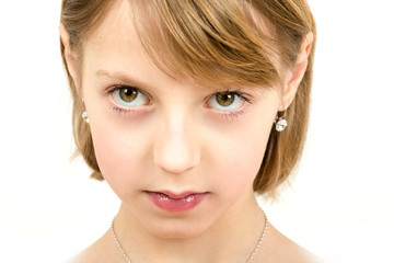 Naklejka premium Studio portrait of young beautiful girl