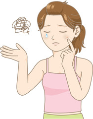 ニキビに悩む女性