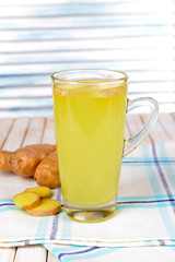 Healthy ginger tea with lemon and honey