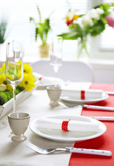 Beautiful holiday Easter table setting