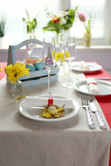 Beautiful holiday Easter table setting
