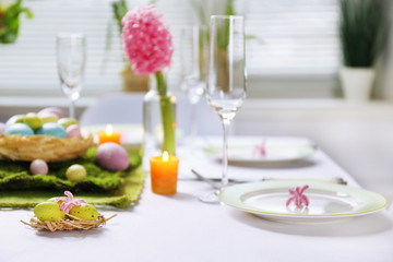 Beautiful holiday Easter table setting