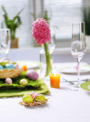 Beautiful holiday Easter table setting
