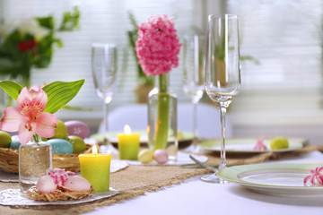Beautiful holiday Easter table setting
