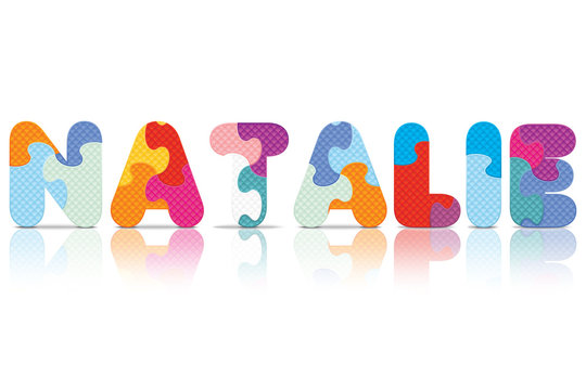 Vector NATALIE written with alphabet puzzle