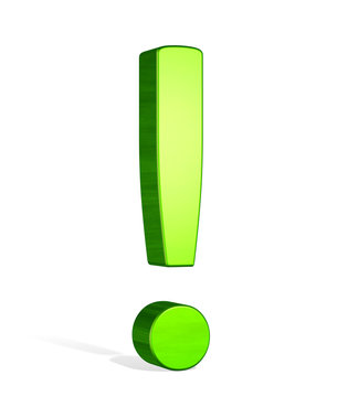 recommend clip art: Green 3d exclamation mark