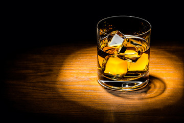 Scotch whiskey with ice