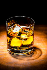Scotch whiskey with ice