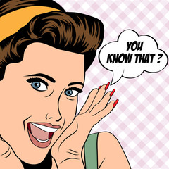 popart retro woman in comics style