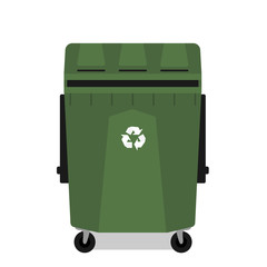 Wheeled garbage can with recycling symbol empty