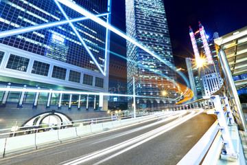 Hong Kong city traffic at night