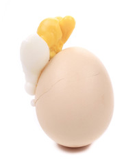 Broken boiled egg.