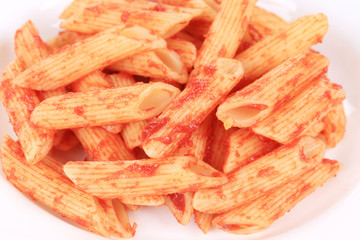 Pasta with tomato sauce.