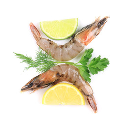 Two shrimps with lemon lime and parsley dill.