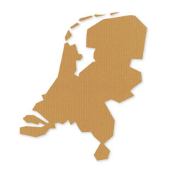Fototapeta premium Map of Netherlands - recycled cardboard texture