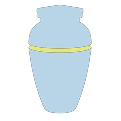 cartoon illustration of urn for ashes
