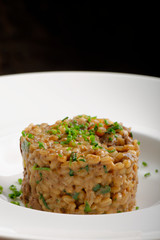 Barley risotto with mushrooms