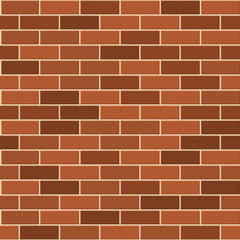 Seamless Pattern of Red Brick wirh Light Seam. Vector