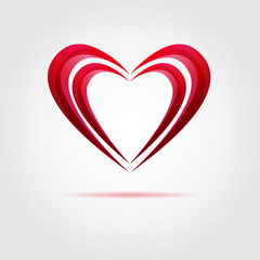 Abstract red vector heart