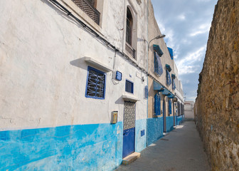 Narrow street in old Medina. Historical central part of Tanger