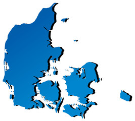 High detailed vector map - Denmark