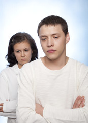 Obraz premium Young couple quarreling