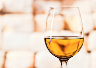 glass with white wine
