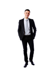 Full-length portrait of a happy businessman