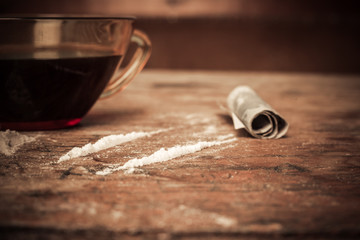Fototapeta na wymiar Kofeina i kokaina