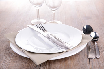 empty plate and cutlery
