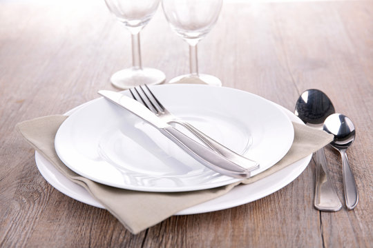 Empty Plate And Cutlery