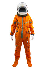 Astronaut isolated on a white background. Cosmonaut wearing spac