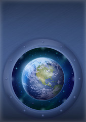 Earth and space in window