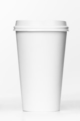 Fototapeta na wymiar Blank coffee cup. Takeaway coffee package. Just add your own tex