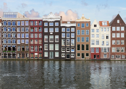 row of historic buildings,  Amsterdam