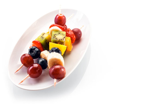 Fresh Healthy Tropical Fruit Kebabs