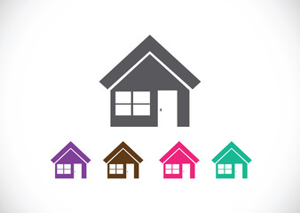 Home icon and Real estate concept