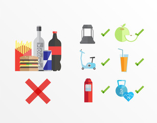 Dieting and fitness guidelines vector