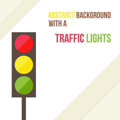 abstract background with a traffic lights in a flat style