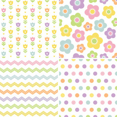cute seamless pink and yellow background patterns - 63421132