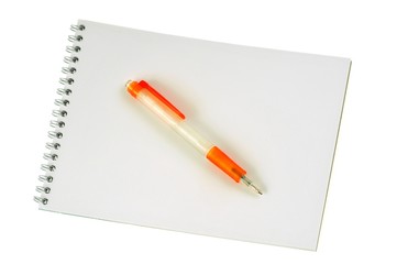 Le stylo sur le bloc-notes