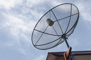 Big telecommunication satellite dish