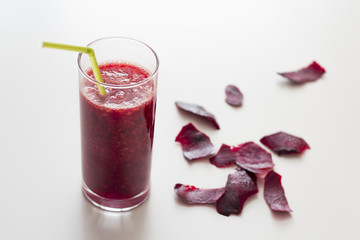 Healthy and Fresh Drink from Beetroot, Apple and Carrot