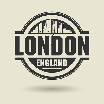 Stamp or label with text London, England inside, vector