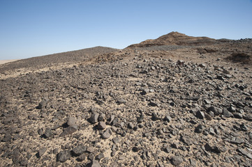 Rocky mountain slope in a desert