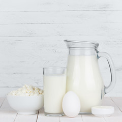 Dairy products. Milk, cottage cheese, egg and sour cream