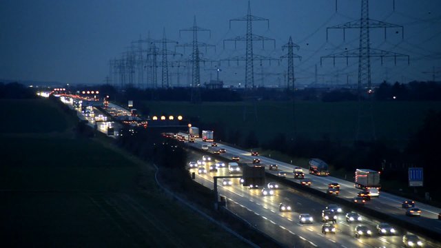 Autobahn in Deutschland bei Frankfurt