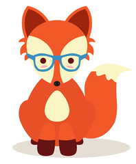 cute little orange hipster fox
