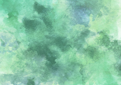 Beautiful Green Spring Watercolor Background