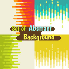 set of Abstract colorful curve background design.